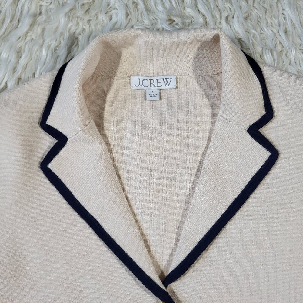 J.Crew Contrast-trim Waisted Sweater-blazer For Womens Large - Picture 5 of 12
